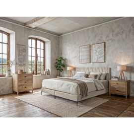 MID.YOU BOXSPRINGOVÁ POSTEĽ, 180/200 cm, krémová.