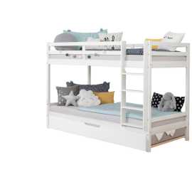 MID.YOU POSCHODOVÁ POSTEĽ, 90/200 cm biela.