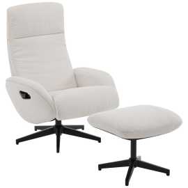Xora RELAXAČNÉ KRESLO S PODNOŽKOU, kov, textil, čierna, béžová.