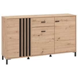 Hom`in ŠIROKÁ KOMODA, čierna, dub artisan, 157/90/40 cm.