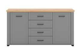 Široká komoda lotta - šedá/dub artisan.

 

Kombinovaná komoda obsahuje početný úložný priestor v podobe 4 zásuviek a 2 postranných skriniek.

 

Rozmery Široké komody Lotta sú 161x85,5x41cm (š, v, h).

 

Všetky produkty z kolekcie Lotta nájdete nižšie v súvisiacich produktoch.