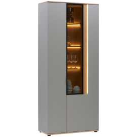 Dieter Knoll VITRÍNA, farba duba, svetlosivá, 93,2/213,1/42 cm.