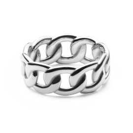 Daniel Wellington Elegantný oceľový prsteň Chunky Chain DW0040084 52 mm.