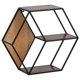 MID.YOU NÁSTENNÝ REGÁL, hnedá, čierna.