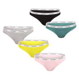 5PACK Damen Slips Calvin Klein mehrfarbig (QD5208E-WAD) M.
Verleihen Sie Ihrer Garderobe einen Hauch von Luxus und Exklusivität mit den Damenhosen von Calvin Klein in schlichter Farbgebung.
Hochwertiges Material für ganztägigen Komfort
Calvin Klein Höschen sind aus einer hochwertigen Baumwoll-Elastan-Mischung gefertigt und bieten Weichheit, Atmungsaktivität und ein ganztägiges Hautgefühl.
Elegantes Design und praktischer Schnitt
Der gewebte Gummizug mit dem kultigen Logo verleiht ihm einen luxuriösen Touch.
Warum ein Calvin Klein-Höschen?

Hochwertiges Material für ultimativen Komfort und eine perfekte Passform.


Zeitloses Design mit kultigem gewebtem Gummi.


Eine gute Wahl für den Alltag und besondere Anlässe.

Calvin Klein Unterwäsche wird von Menschen auf der ganzen Welt geliebt
Die außergewöhnliche Unterwäsche von Calvin Klein gehört zu den Aushängeschildern der Modeindustrie.
Pflegehinweise für Calvin Klein-Slips
Befolgen Sie diese einfachen Schritte, um Qualität und Komfort zu erhalten:

Wäscherei: Bis zu einer Höchsttemperatur von 30 °C.


Trocknen: Sie können die Höschen auf niedriger Stufe im Wäschetrockner trocknen oder an der Luft trocknen lassen, ohne dass sie direktem Sonnenlicht ausgesetzt sind, damit die Farben intensiv bleiben.


Bügeln: Bügeln ist nicht nötig, was Zeit spart.

Tip: Die Suche nach Ihrer Lieblingsunterwäsche kann sehr langwierig sein, deshalb möchten wir, dass Ihre Lieblingsstücke lange halten.