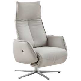 Johann Jakob RELAXAČNÉ KRESLO, koža, svetlosivá.