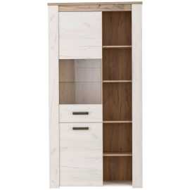 Ti'me VITRÍNA, farba strieborného duba, sivý dub, 99,5/195/36,5 cm.