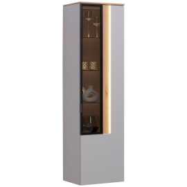 Dieter Knoll ZÁVESNÁ VITRÍNA, farba duba, svetlosivá, 45,4/164,6/36 cm.