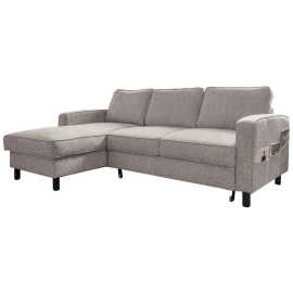 MID.YOU ROHOVÁ SEDACIA SÚPRAVA, textil, sivobiela.