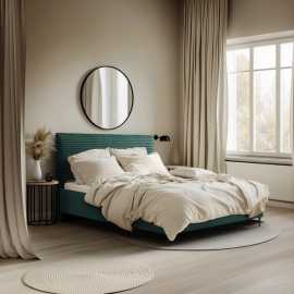 Hom`in ČALÚNENÁ POSTEĽ, 180/200 cm, tmavozelená.