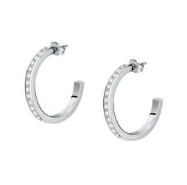 Morellato Elegantné oceľové náušnice kruhy s kryštálmi Creole SAUP03.