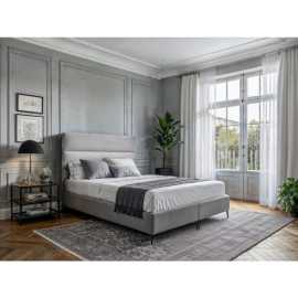 MID.YOU BOXSPRINGOVÁ POSTEĽ, 140/200 cm, svetlosivá.