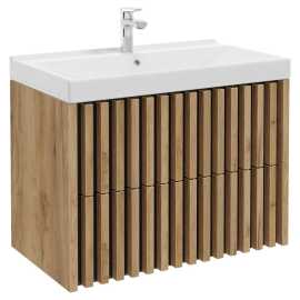 MID.YOU SKRINKA S UMÝVADLOM, čierna, farba duba, farba duba, 81 cm.