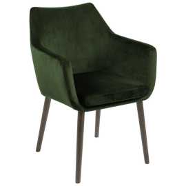 Ambia Home STOLIČKA S PODRÚČKAMI, zamat, tmavozelená.