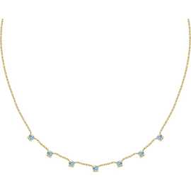 Morellato Pozlátený náhrdelník s modrými kubickými zirkónmi Tesori SAIW303.