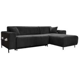 MID.YOU ROHOVÁ SEDACIA SÚPRAVA, textil, tmavosivá.