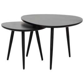 Carryhome SADA KONFERENČNÝCH STOLÍKOV, čierna, drevo, kov, 74/68/45 cm.