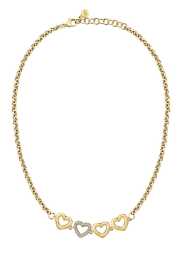 Morellato Pôvabný pozlátený náhrdelník so srdiečkami Bagliori SAVO23.