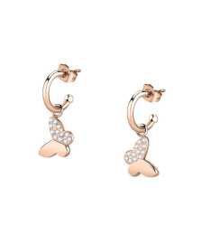 Morellato Bronzové náušnice kruhy s prívesky v tvare motýľov 2v1 passion SAUN09.