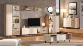 Obývacia izba s osvetlením xaden - dub šedý/béžová.

 

Kombinovaná komoda je ideálnou voľbou pre všetkých, ktorí zháňajú praktický kus nábytku, ktorý nielen skvele poslúži, ale navyše bude vyzerať štýlovo.

 

Konferenčný stolík je vybavený výklopnými dvierkami, ktoré je možné otvoriť z oboch strán.

 

Vysoká vitrína je opatrená dvierkami, ktoré sú ozvláštnené pruhovaným vzorom, čo vytvára unikátny dizajn.

 

TV stolík je absolútnou nevyhnutnosťou každej obývacej izby.

 

Nástenná polica je tým kusom nábytku, ktorý sa hodí naozaj všade.

 

Minimalistická vitrína, ktorá nielen skvele vyzerá, ale navyše aj perfektne poslúži.

 

Obývacia izba s osvetlením sa skladá z týchto prvkov:


	Široká komoda Xaden - 157x92,5x40cm (š, v, h)
	Konferenčný stolík Xaden - 120,5x41,5x54,5cm (š, v, h)
	Vysoká vitrína s vnútorným osvetlením Xaden - 86x195x40cm (š, v, h)
	TV stolík s osvetlením Xaden - 182,5x54x40cm (š, v, h)
	Nástenná polica Xaden - 137,5x24x19,5cm (š, v, h)
	Vitrína I s vnútorným osvetlením Xaden - 86x131x40cm (š, v, h)


 

Všetky produkty z kolekcie Xaden nájdete nižšie v súvisiacich produktoch.