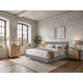 MID.YOU BOXSPRINGOVÁ POSTEĽ, 180/200 cm, sivá.