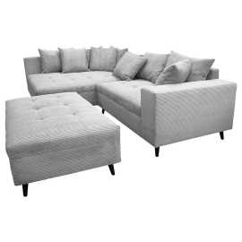 MID.YOU ROHOVÁ SEDACIA SÚPRAVA, textil, svetlosivá.