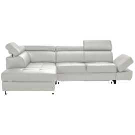 Celina Home ROHOVÁ SEDACIA SÚPRAVA, textil, koža, svetlosivá.