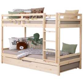 MID.YOU POSCHODOVÁ POSTEĽ, 90/200 cm prírodná farba.