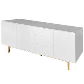 MID.YOU ŠIROKÁ KOMODA, dub, biela, farba duba, 200/80/45 cm.